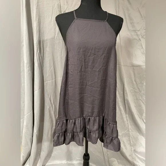 Free People Intimately Halter Mini Dress in Deep Gray - Picture 1 of 5